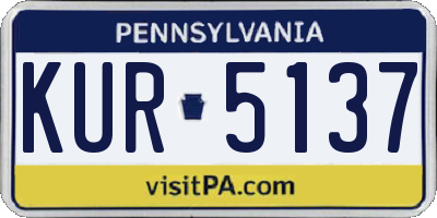 PA license plate KUR5137