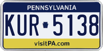 PA license plate KUR5138