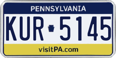 PA license plate KUR5145