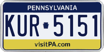 PA license plate KUR5151