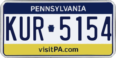 PA license plate KUR5154