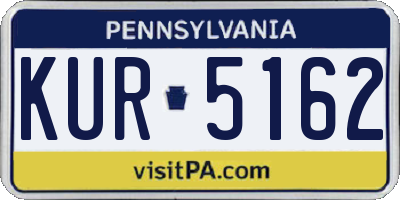 PA license plate KUR5162