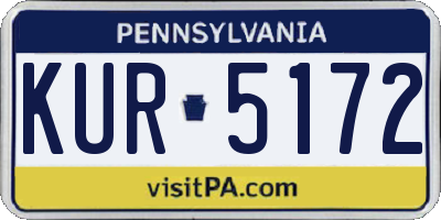 PA license plate KUR5172