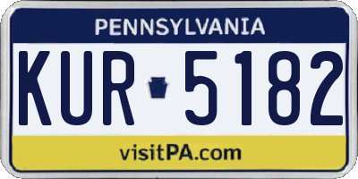 PA license plate KUR5182