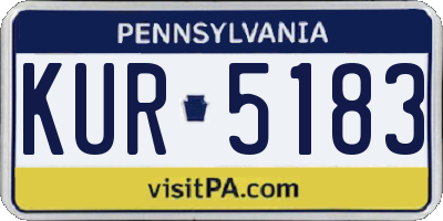 PA license plate KUR5183