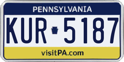 PA license plate KUR5187