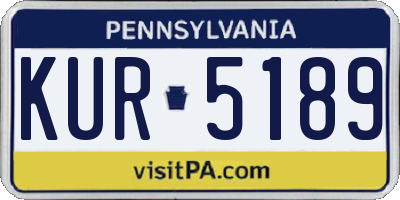 PA license plate KUR5189