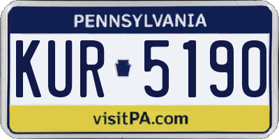 PA license plate KUR5190