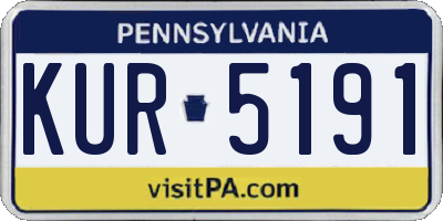 PA license plate KUR5191