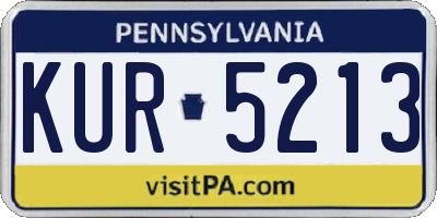 PA license plate KUR5213