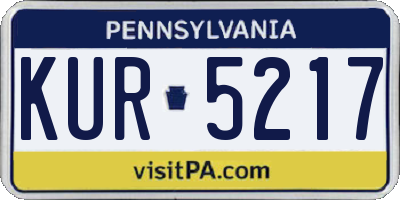 PA license plate KUR5217