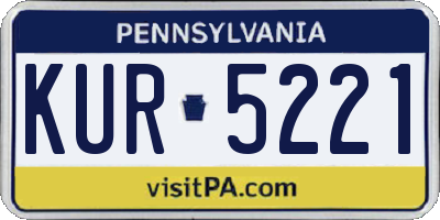 PA license plate KUR5221