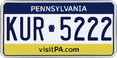 PA license plate KUR5222