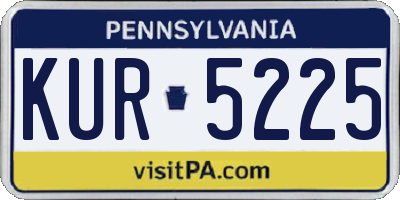 PA license plate KUR5225