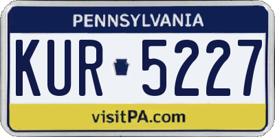 PA license plate KUR5227