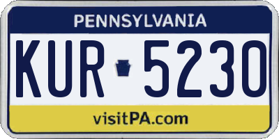 PA license plate KUR5230