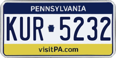 PA license plate KUR5232