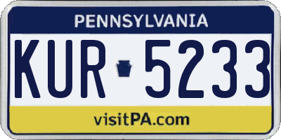 PA license plate KUR5233