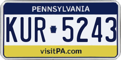 PA license plate KUR5243