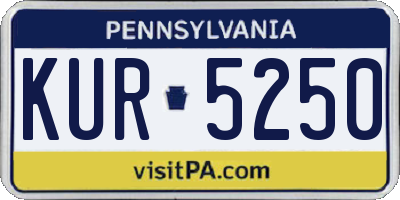 PA license plate KUR5250