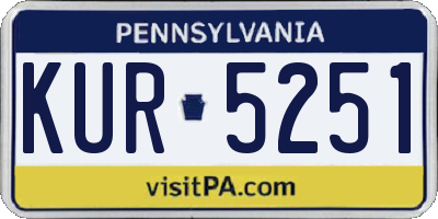 PA license plate KUR5251