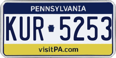 PA license plate KUR5253