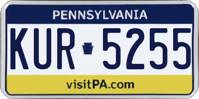 PA license plate KUR5255