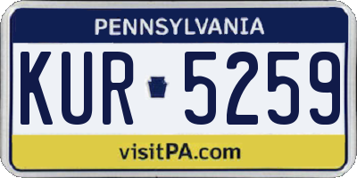 PA license plate KUR5259