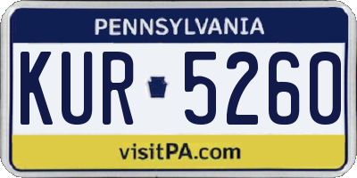 PA license plate KUR5260