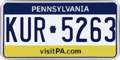 PA license plate KUR5263