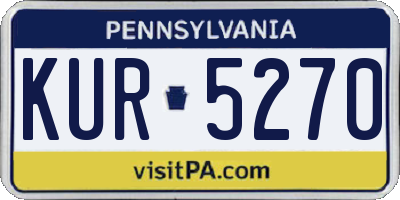 PA license plate KUR5270