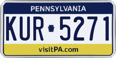 PA license plate KUR5271