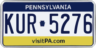 PA license plate KUR5276