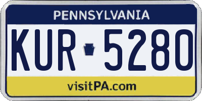PA license plate KUR5280
