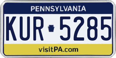 PA license plate KUR5285