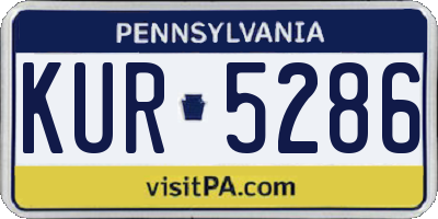 PA license plate KUR5286