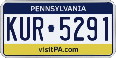 PA license plate KUR5291