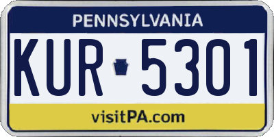 PA license plate KUR5301
