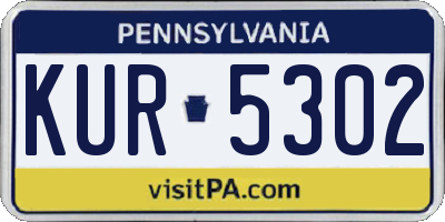 PA license plate KUR5302