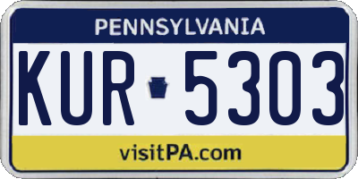 PA license plate KUR5303