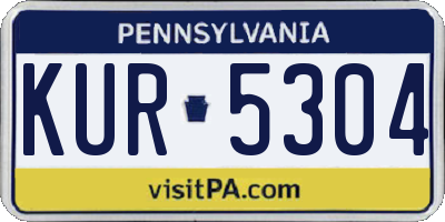 PA license plate KUR5304