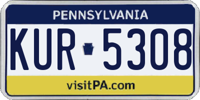 PA license plate KUR5308
