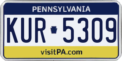 PA license plate KUR5309