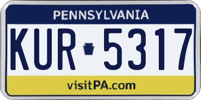 PA license plate KUR5317