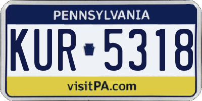 PA license plate KUR5318