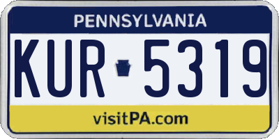PA license plate KUR5319