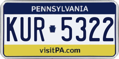 PA license plate KUR5322