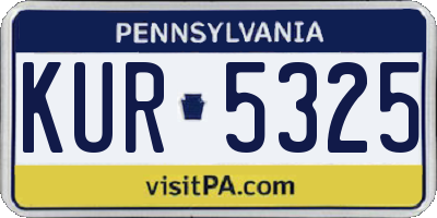 PA license plate KUR5325