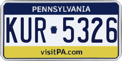 PA license plate KUR5326