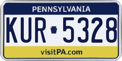 PA license plate KUR5328